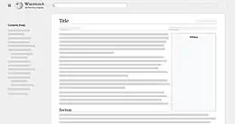 Showing additional visual separation of interface regions using a gray background on the entire page, and a white background on the article content