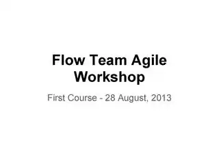 E2-Flow Agile Trainings - First Course