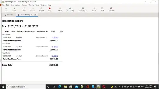 Transaction Report output