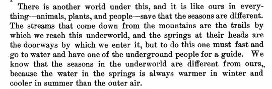 Cherokee Cosmogonic Myths, part of page 240, How the world was made
