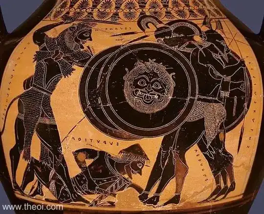 Herakles and Geryones, Amphora