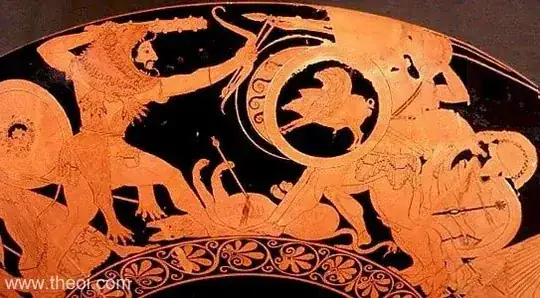 Herakles and Geryones, Amphora