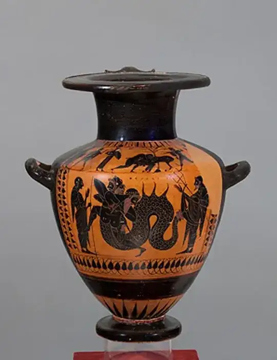 Herakles vs Triton, Flanked by Nereus & Poseidon