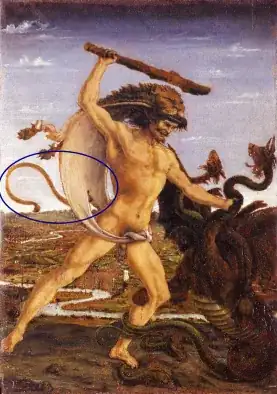 Hercules tail in Hydra fight