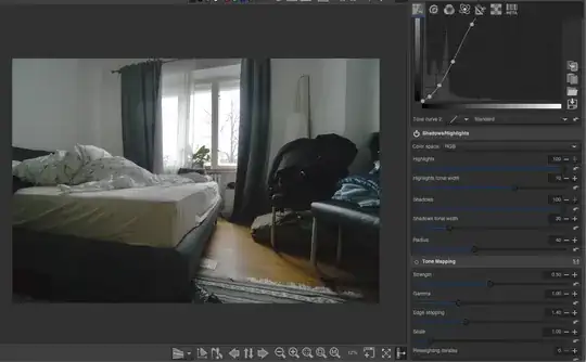 screenshot from RawTherapee's recovered shadows