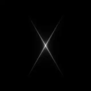 Figure 2: 4-pointed X-pattern from a point source light through a diamond aperture