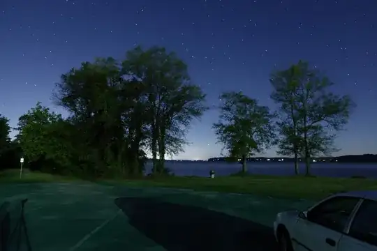 Moonlit parking lot