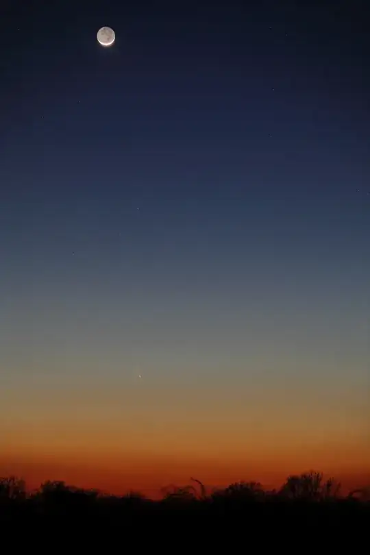 New moon and comet
