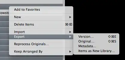 Export Menu in Aperture