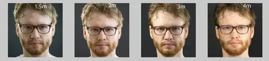 Face structure vs distance