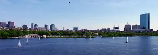 The Charles River and Back Bay neighborhood as seen from the Longfellow Bridge