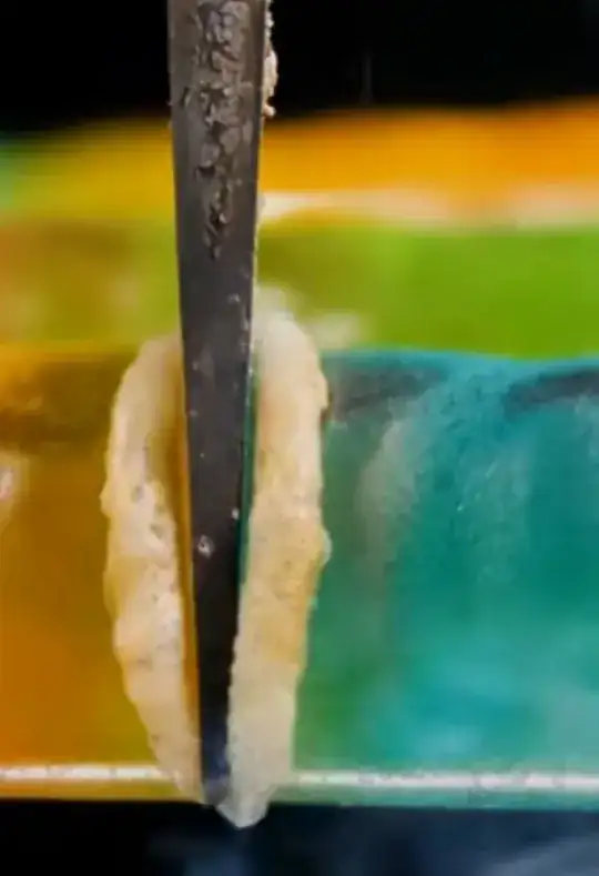 A hot knife that cuts rubber