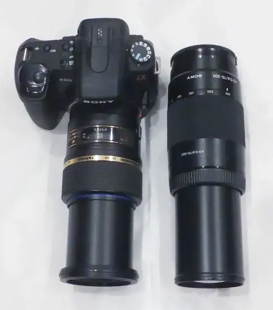 Macro and telephoto fully extended