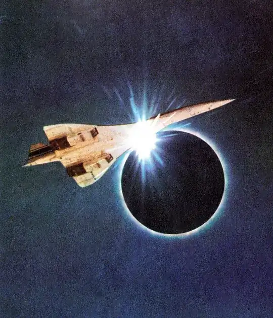 Concorde chasing moon shadow