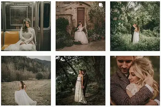 examples of the brown-tinted look (wedding images)
