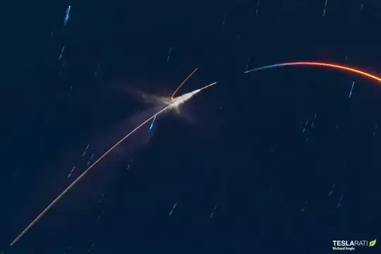 Falcon 9’s MECO (the gap) and boostback burn (backwards curly-cue) Richard Angle
