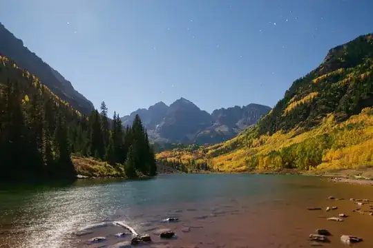 Maroon Bells in Moonlight, near Aspen, Colorado, September 25, 2015. 2:45 AM