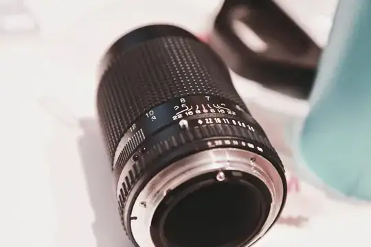 view of lens from top/back