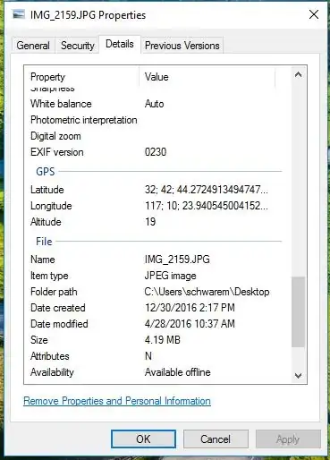Windows Properties Details