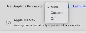 Lightroom graphics processor settings