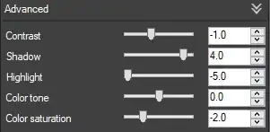 Contrast adjustment settings