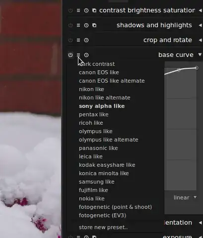 dark table base curve