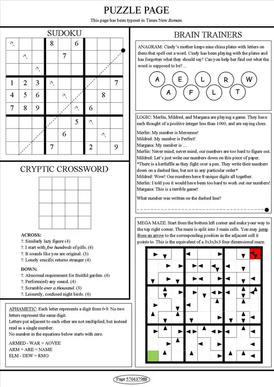 A Page of Puzzling