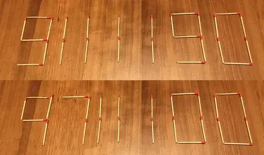 Non-cheating solution moving two matchsticks from number 6,111,100 to number closest to 1,000,000,000