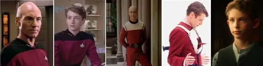 Picard portrayed by 5 actors