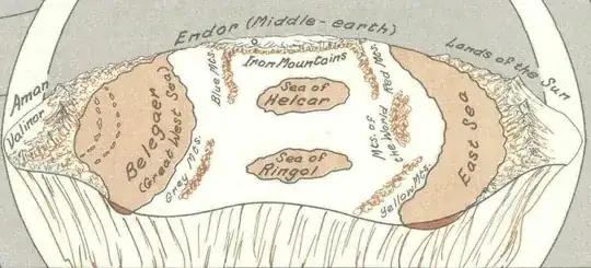 Map of Arda after the destruction of the Pillars