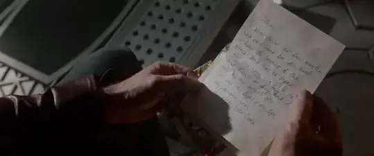 Written letter from Peter's mom