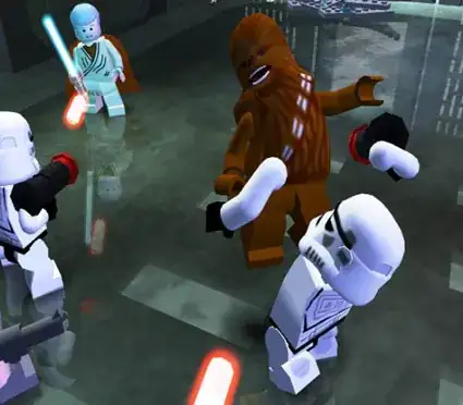 Chewbacca ripping out the arms of a stormtrooper