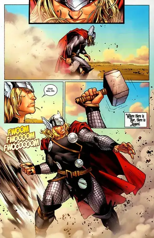 Thor building Asgard