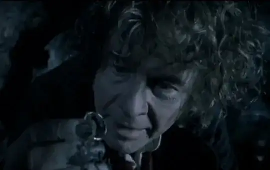 Bilbo finding the Ring, from the LotR films