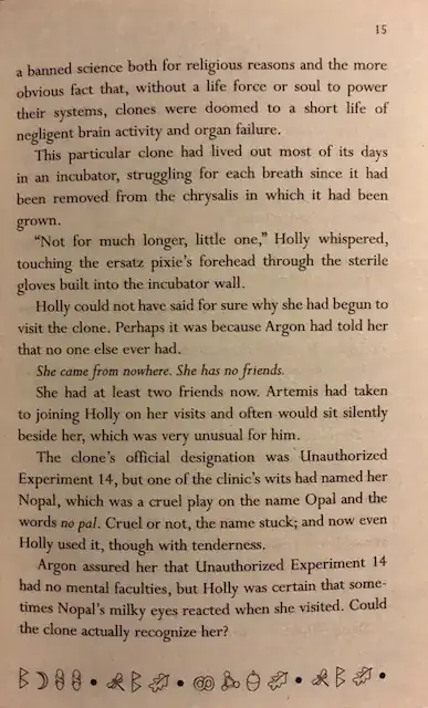 Image of Artemis Fowl book page