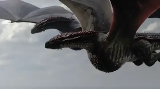 Dany riding Drogon