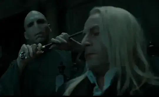 Voldemort, about to break Lucius's wand