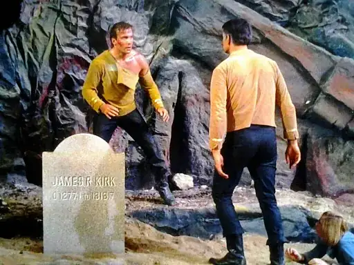 Tombstone showing "James R. Kirk: C-1277.1 to 1313.7"