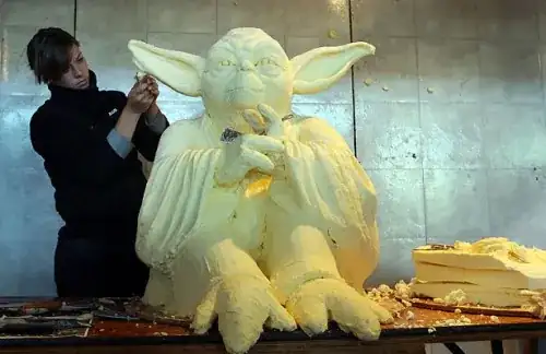 butter sculpture of Yoda