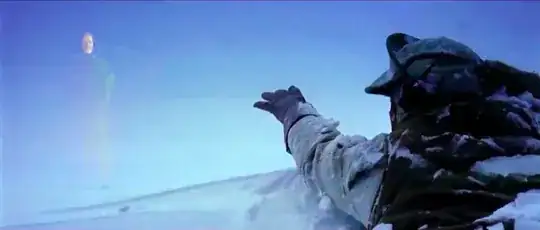 Obi-Wan Kenobi appears to Luke Skywalker on Hoth