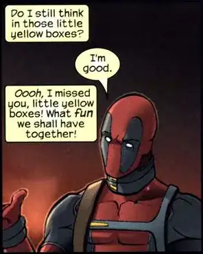 Deadpool breaking the fourth wall