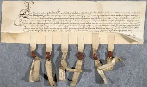 Document with several attached seals