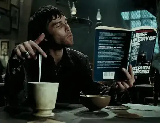 A wizard in the Leaky Cauldron, reading "A Brief History of Time"
