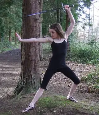 Maisie practising her needle work