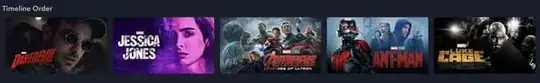 screenshot of Disney+ official MCU timeline page