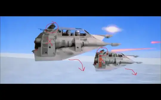 Snowspeeder in flight