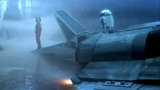 R2-D2 lifts himself out of the droid hole after Luke crash lands on Dagobah.