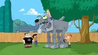 Phineas and Ferb with Rover