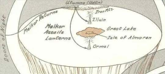 Map of Arda before the destruction of the Pillars