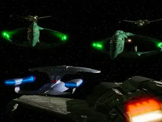 All the ships mentioned above floating in space together, the top of each ship is the same orientation